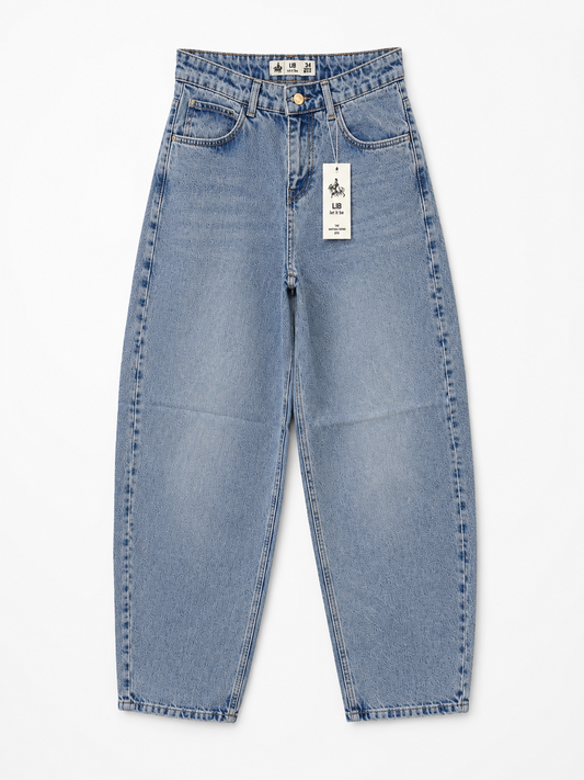 Cloud Wash Barrel Jeans